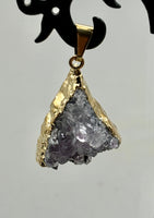 Amethyst Cluster Gold Foil Pendant
