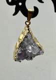 Amethyst Cluster Gold Foil Pendant