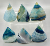 Blue Dyed Teardrop Agate