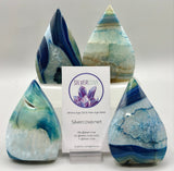 Blue Dyed Teardrop Agate