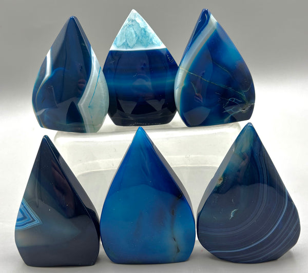 Blue Dyed Teardrop Agate