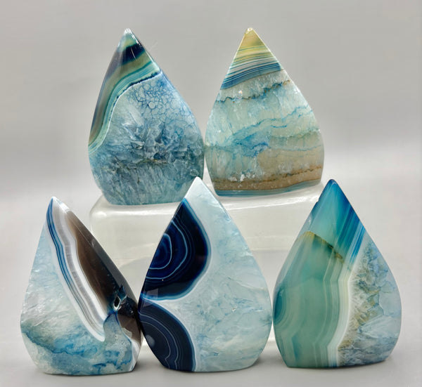 Blue Dyed Teardrop Agate