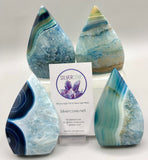 Blue Dyed Teardrop Agate