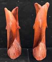 Red Dolphin Teak  Wood Carving