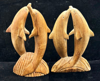 Dolphin Teak Wood Carving