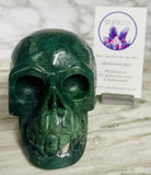 Moss Agate Skull Carving
