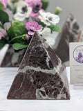 Red Zebra Marble Pyramid