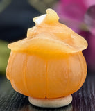 Orange Calcite Carving (Pumpkin-Witch)