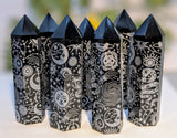 Black Obsidian Towers with Print