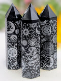 Black Obsidian Towers with Print
