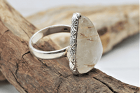 Rutilated Quartz Ring SIZE 6.5