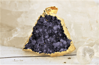 Gold Amethyst Cluster Pendant
