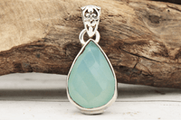 Faceted Blue Chalcedony Pendant