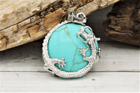 Howlite (Dyed)Dragon Pendant