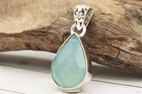 Faceted Blue Chalcedony Pendant