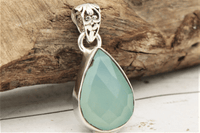 Faceted Blue Chalcedony Pendant