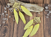 Feather Earrings (yellow)