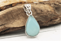 Faceted Blue Chalcedony Pendant