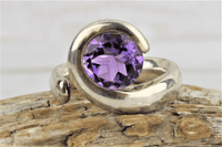 Faceted Amethyst Ring (size 8)