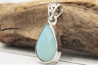 Faceted Blue Chalcedony Pendant