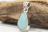 Faceted Blue Chalcedony Pendant