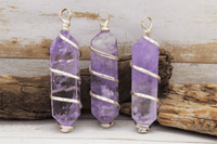 Double Terminated Amethyst Pendants