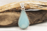 Faceted Blue Chalcedony Pendant