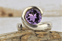 Faceted Amethyst Ring (size 8)