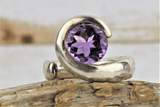 Faceted Amethyst Ring (size 8)