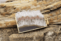 Raw Amethyst Slice Pendants (Gold Foil Dipped)
