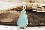 Faceted Blue Chalcedony Pendant