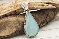 Faceted Blue Chalcedony Pendant