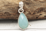 Faceted Blue Chalcedony Pendant