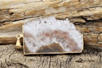 Raw Amethyst Slice Pendants (Gold Foil Dipped)