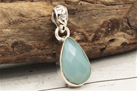 Faceted Blue Chalcedony Pendant