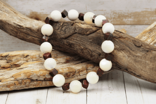 Jasper and Mother of Pearl Stretch Bracelet