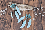 Feather Earrings (light blue)