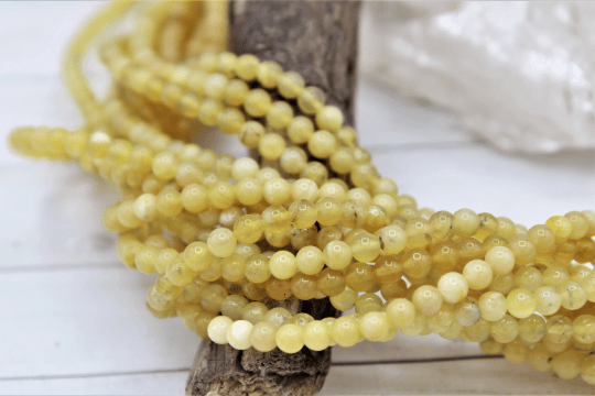 Yellow Opal Bead Strand