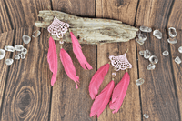Feather Earrings (pink)