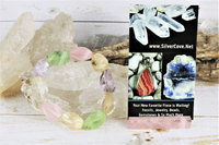 Prehnite, Amethyst, Rose Quartz, Smoky Quartz, Citrine Bracelet