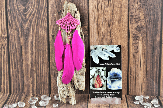 Feather Earrings (hot pink)