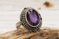 Faceted Amethyst Ring size 8