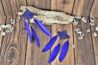 Feather Earrings (dark blue)