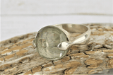 Faceted Prasiolite Ring (size 8)
