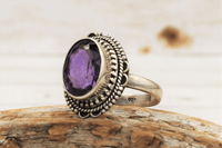 Faceted Amethyst Ring size 8