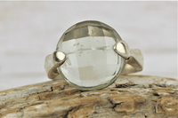 Faceted Prasiolite Ring (size 8)