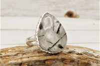 Tourmilated Quartz Ring (Size 7)