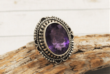 Faceted Amethyst Ring size 8