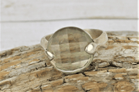 Faceted Prasiolite Ring (size 8)