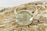 Faceted Prasiolite Ring (size 8)